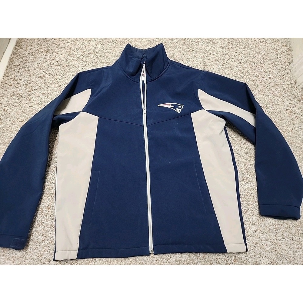 New England Patroits NFL Full-Zip Blue‎ Soft Shell Jacket Size XL